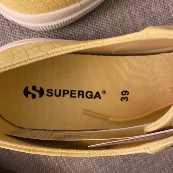 Superga croc emboss sneaker yellow 6.5 7 7.5 8 NWT - Picture 11 of 16